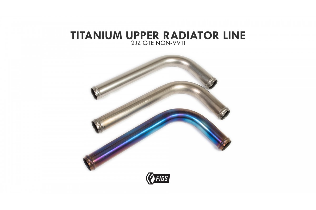 FIGS TITANIUM UPPER RAD HARD LINE FOR TOYOTA 93-98 SUPRA W/ 1JZGTE